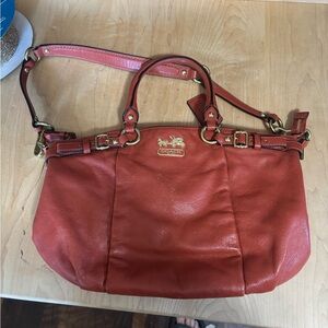 Coach Red Leather Shoulder Bag